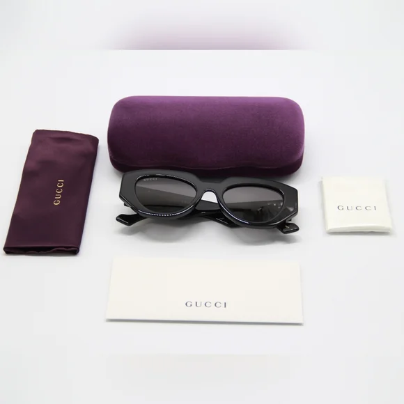 NEW GUCCI GG1421S 001 WOMEN BLACK SUNGLASSES GUCCI - Picture 14 of 15